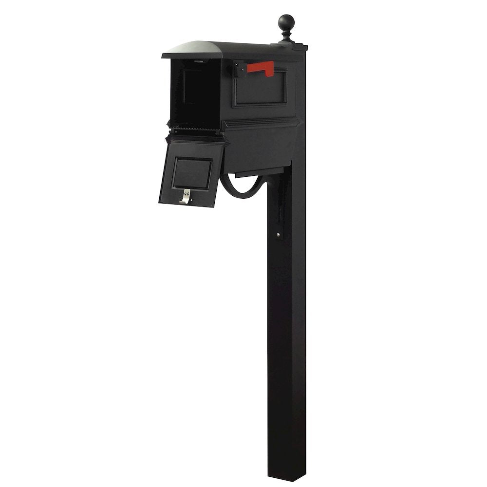 Traditional Curbside Mailbox with Newspaper Tube and Springfield Mailbox Post - Special Lite Products
