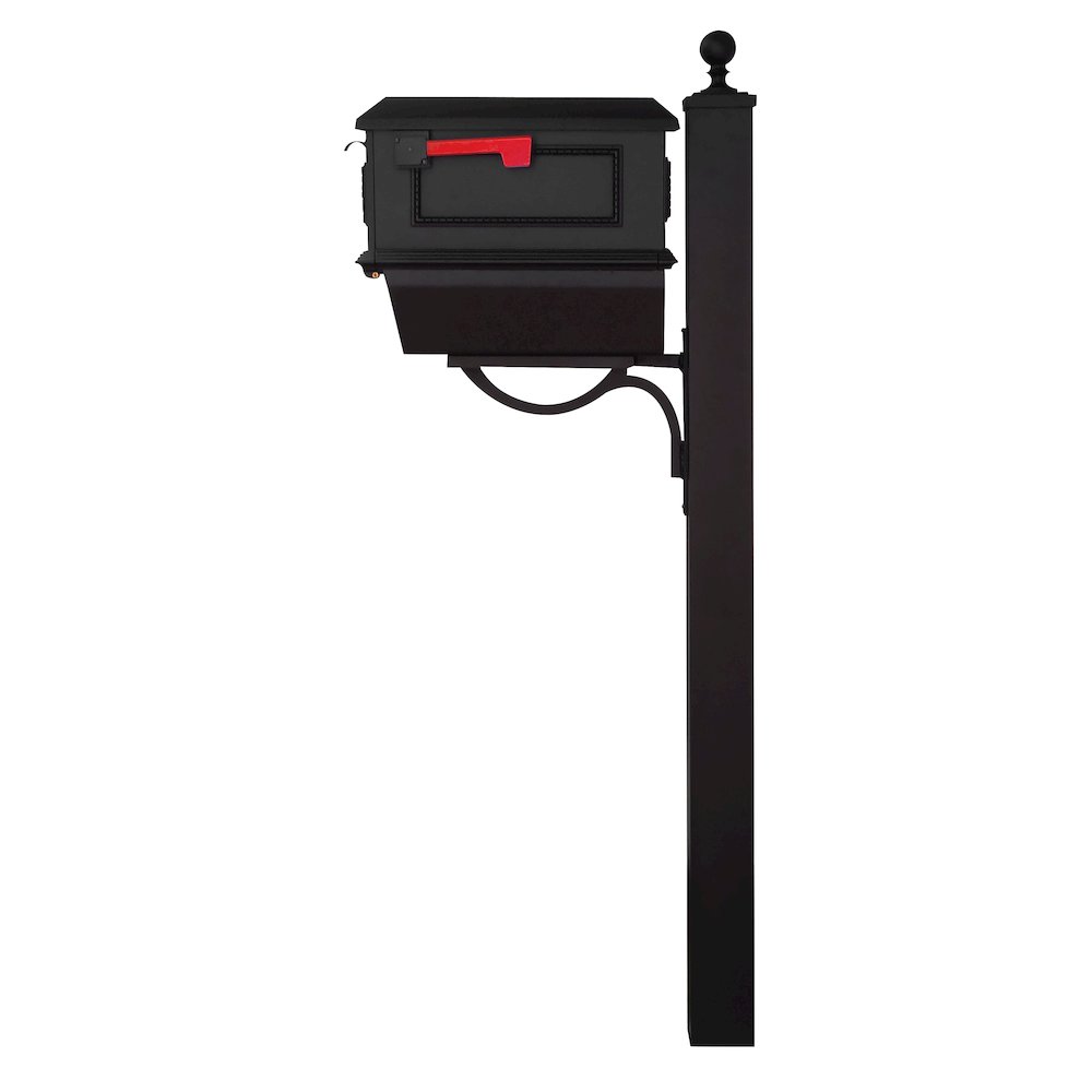 Traditional Curbside Mailbox with Newspaper Tube and Springfield Mailbox Post - Special Lite Products