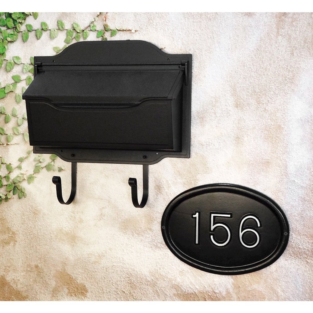 Horizontal Wall Mount Mailbox and Wall Mount Address Plaque - Times Font - Special Lite Products