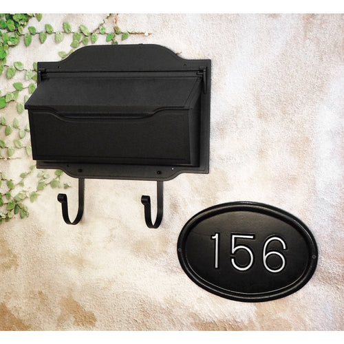 Horizontal Wall Mount Mailbox and Wall Mount Address Plaque - Times Font - Special Lite Products