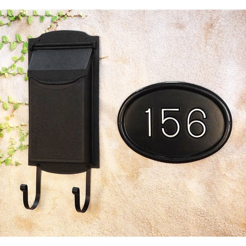 Vertical Wall Mount Mailbox and Wall Mount Address Plaque - Times Font - Special Lite Products