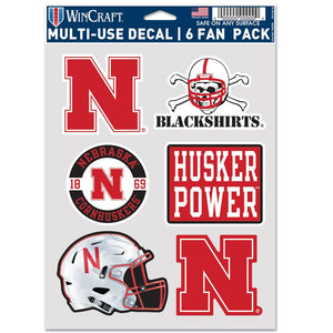 Nebraska Cornhuskers Decal Multi Use Fan 6 Pack - WinCraft