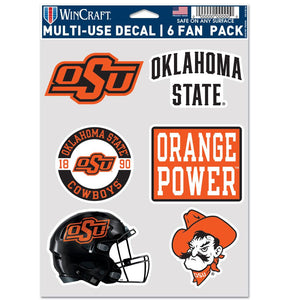 Oklahoma State Cowboys Decal Multi Use Fan 6 Pack - WinCraft