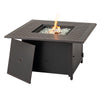 Heron 42'' Square Gas Fire Pit Chat Table with Clear Glass Fire Beads - Alfresco Home