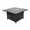 Heron 42'' Square Gas Fire Pit Chat Table with Clear Glass Fire Beads - Alfresco Home