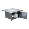Heron 42'' Square Gas Fire Pit Chat Table with Clear Glass Fire Beads - Alfresco Home