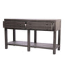 Rustic Style Console Table with Shelf and 2-Drawer Storage, Rustic Dark Grey - Best Quality Furniture