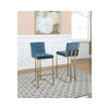 29'' Tufted Velvet Upholstered Bar Stool in Teal Blue (Set of 2) - Best Quality Furniture