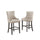 24'' Tufted Linen Bar Stools in Beige (Set of 2), Beige - Best Quality Furniture
