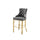 29'' Dark grey velvet barstool with a gold color base (SET OF 2) - Best Quality Furniture