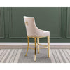 29'' Cream velvet barstool with gold color base (SET OF 2) - Best Quality Furniture