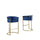 29'' Navy Blue Upholstered Barstool with Gold Base -Single - Best Quality Furniture