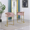 29'' Pink Upholstered Barstool with Gold Base -Single - Best Quality Furniture