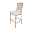Uph. Metallic White Bar Stool Solid Oak Woven Fabric - Single - Best Quality Furniture
