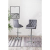 Tufted Velvet Upholstered Adjustable Bar Stool in Dark Grey, Set of 2, Dark Grey - Best Quality Furniture