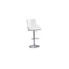 Faux Leather Adjustable Bar Stool in White, Set of 2, White - Best Quality Furniture