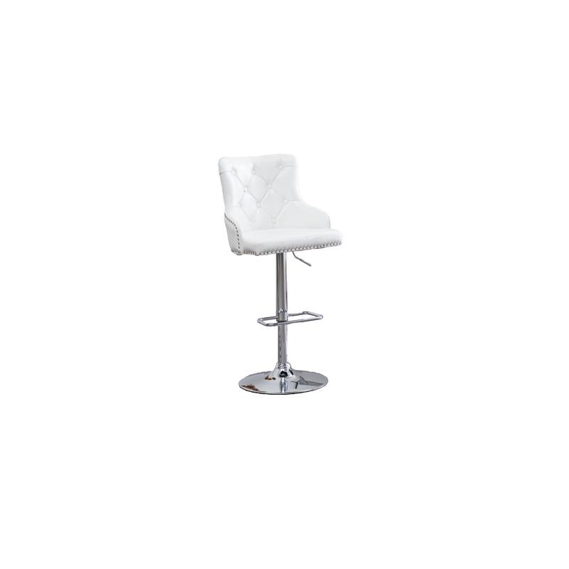 Faux Leather Adjustable Bar Stool in White, Set of 2, White - Best Quality Furniture