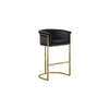 24'' Black Velvet Upholstered Counter Height wih Gold Base Single - Best Quality Furniture