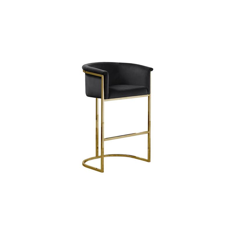 24'' Black Velvet Upholstered Counter Height wih Gold Base Single - Best Quality Furniture