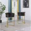 24'' Black Velvet Upholstered Counter Height wih Gold Base Single - Best Quality Furniture