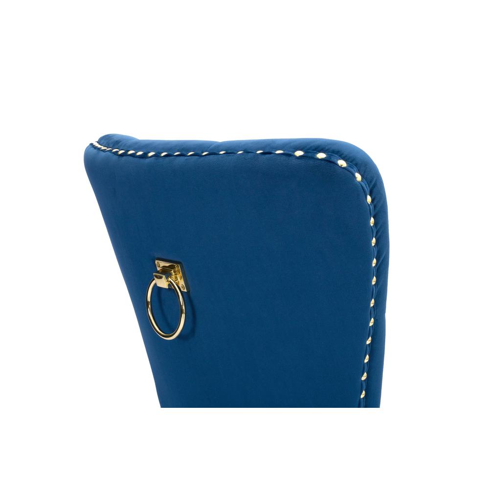 24'' Tufted Velvet Upholstered Bar stool in Oceanic Blue, Set of 2, Oceanic Blue - Best Quality Furniture
