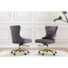 Tufted Velvet Upholstered Adjustable Wingback Chair, Gold Base, Dark Grey - Sinlge Only - Best Quality Furniture