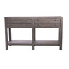 Rustic Style Console Table with Shelf and 2-Drawer Storage, Rustic Dark Grey - Best Quality Furniture