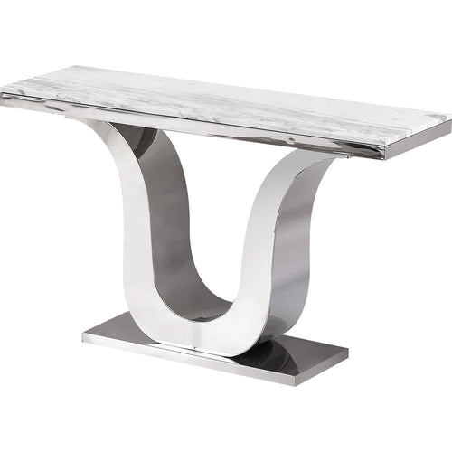 Marble Top Console Table with Stainless Steel Base - Best Quality Furniture