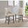 24'' Tufted Linen Bar Stools in Beige (Set of 2), Beige - Best Quality Furniture