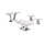 White Marble Coffee Table Set: Coffee Table, 2 End Tables, Console Table w/Stainless Steel U-Base - Best Quality Furniture