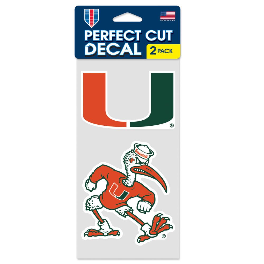 Miami Hurricanes Set of 2 Die Cut Decals - Wincraft