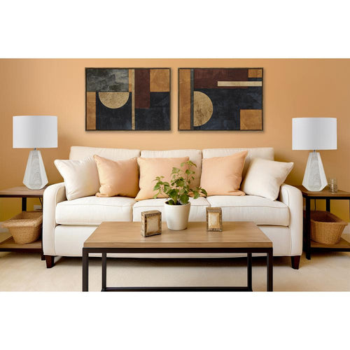 23'' Resin Table Lamp with Faux Wood Texture - INK+IVY