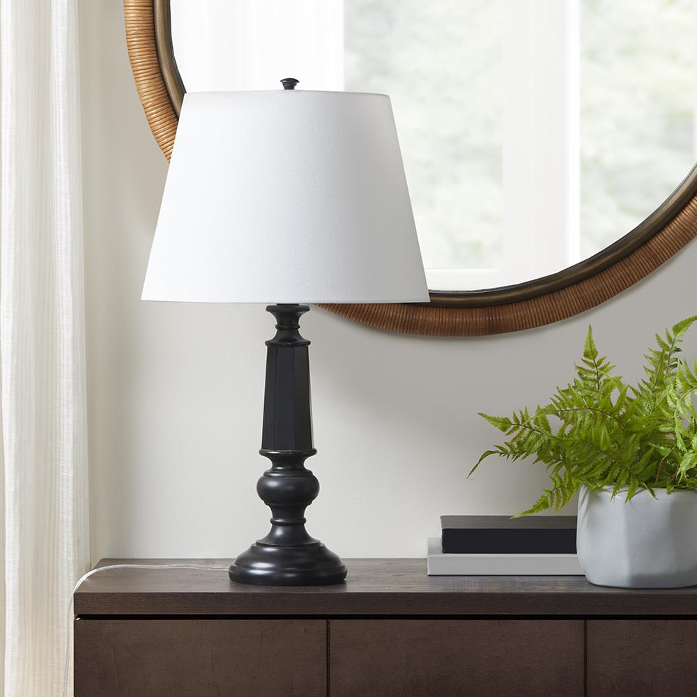 Black Faceted Table Lamp 24.25''H - Martha Stewart