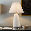 Textured Ceramic Table Lamp with Fluted Fabric Shade - INK+IVY