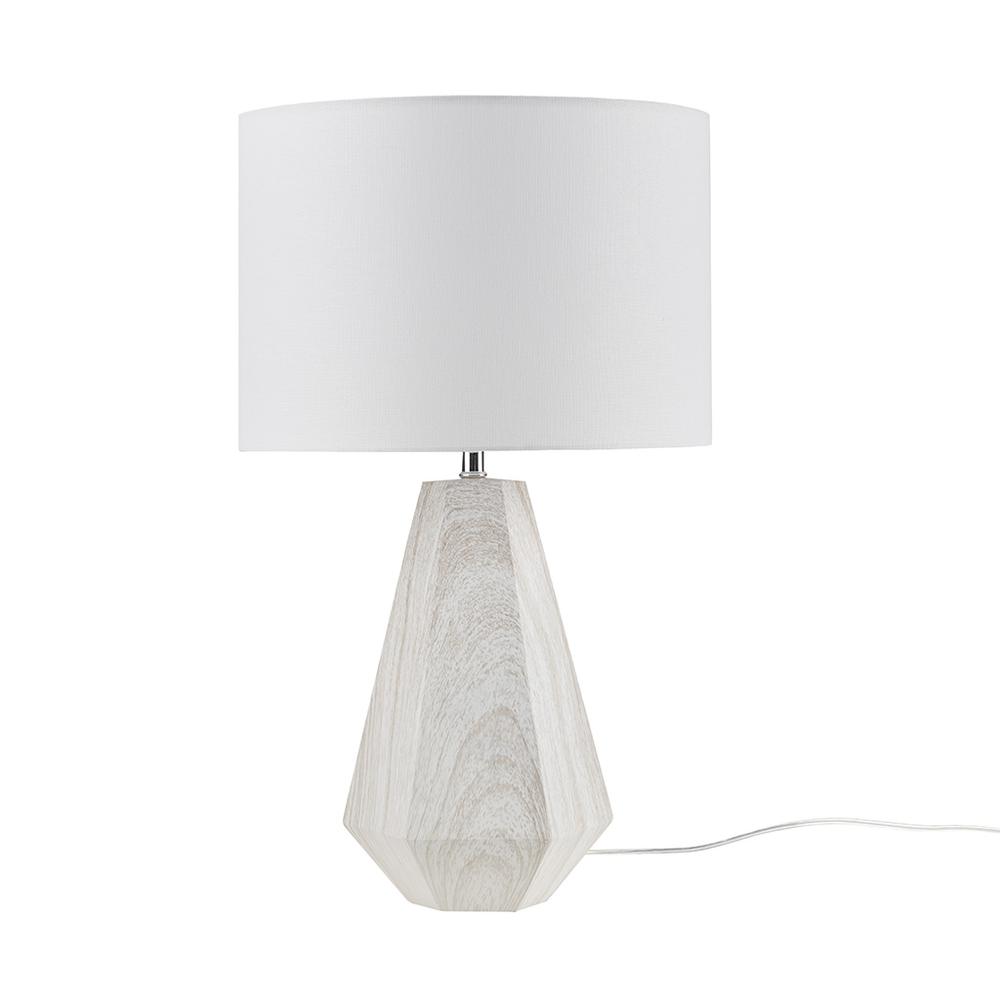23'' Resin Table Lamp with Faux Wood Texture - INK+IVY