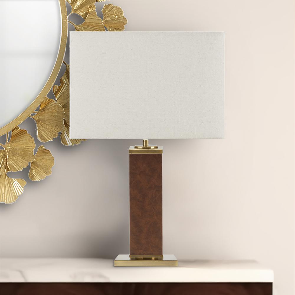 Faux Leather Table Lamp - Martha Stewart