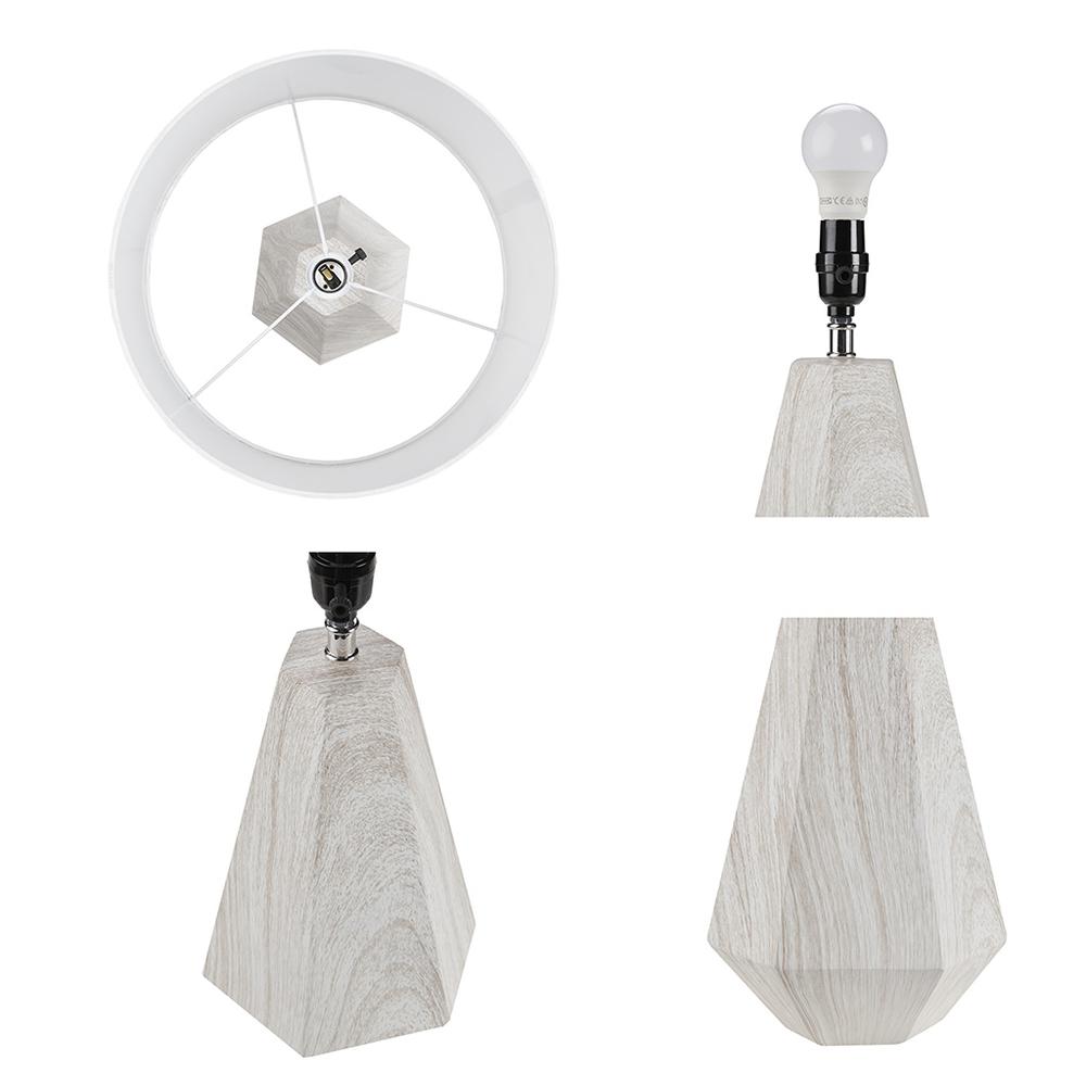 23'' Resin Table Lamp with Faux Wood Texture - INK+IVY