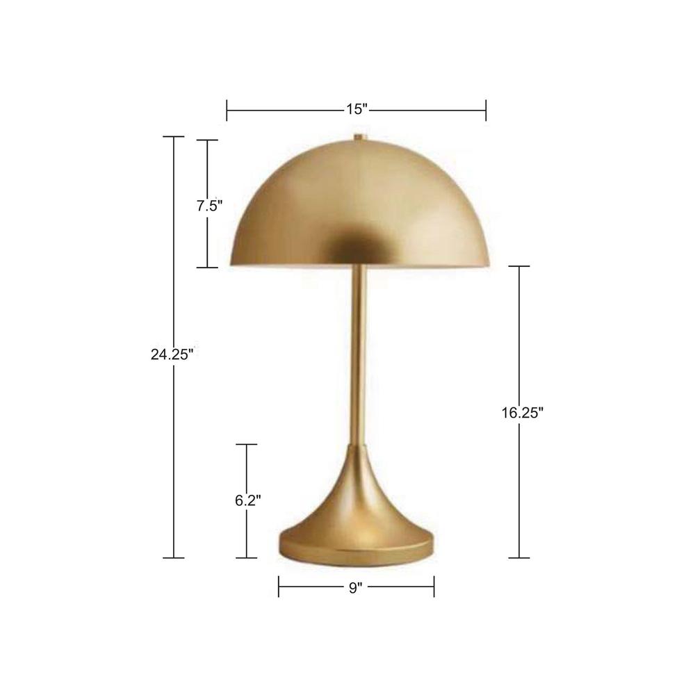 Dome-Shaped 2-Light Metal Table Lamp - INK+IVY