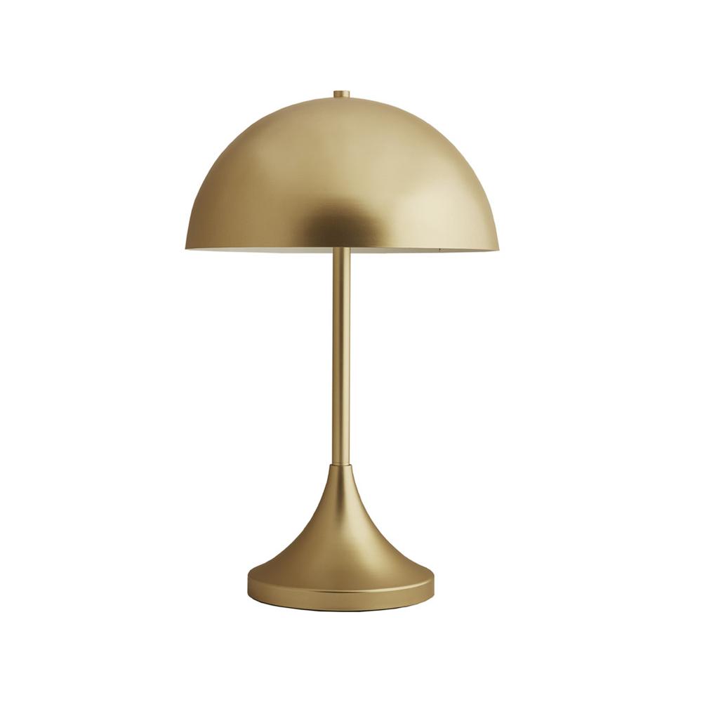 Dome-Shaped 2-Light Metal Table Lamp - INK+IVY