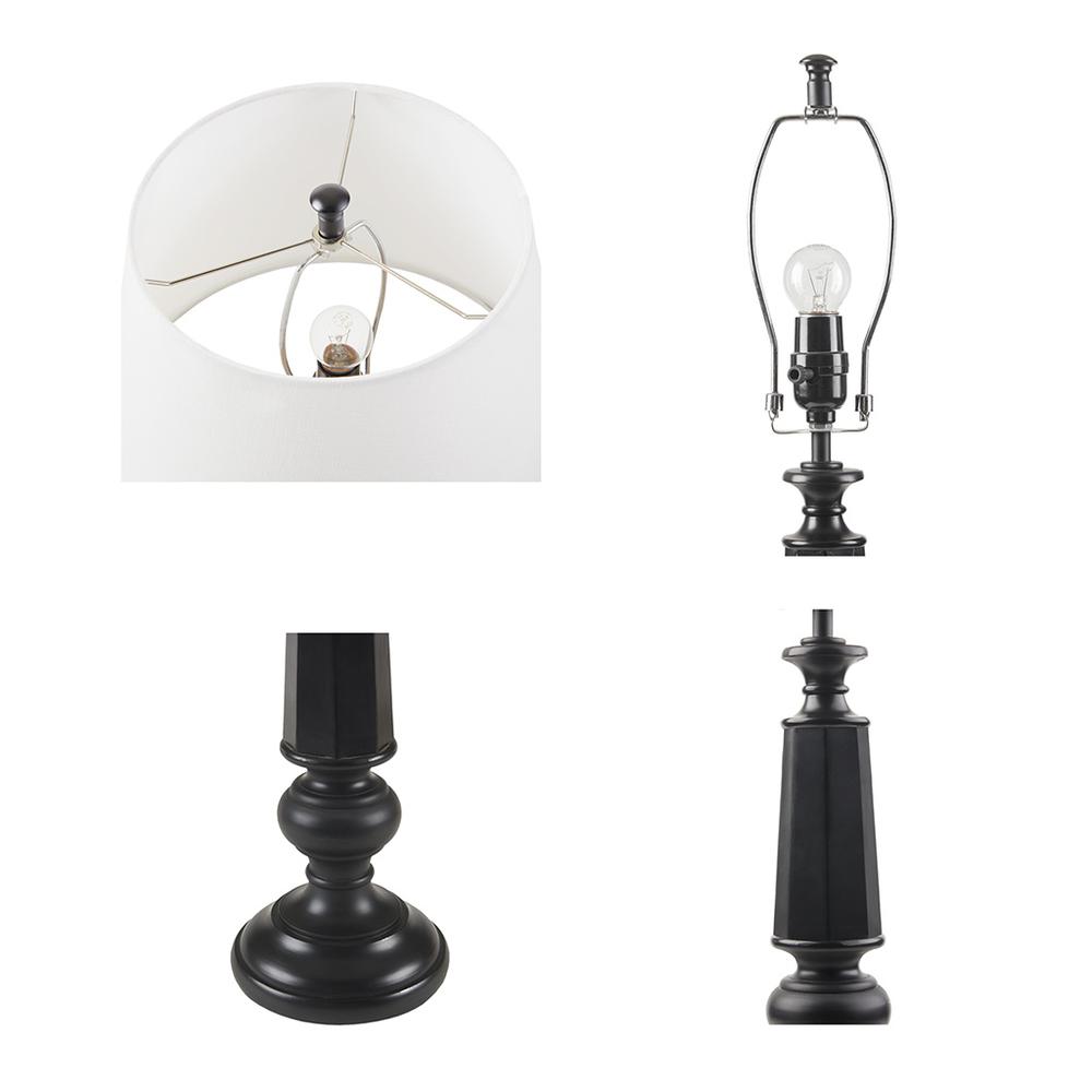 Black Faceted Table Lamp 24.25''H - Martha Stewart