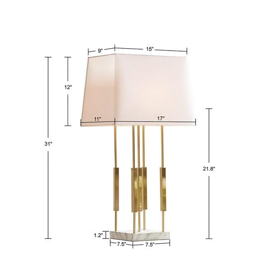 Doyer Table Lamp Gold 17''x11''x31'' - Martha Stewart