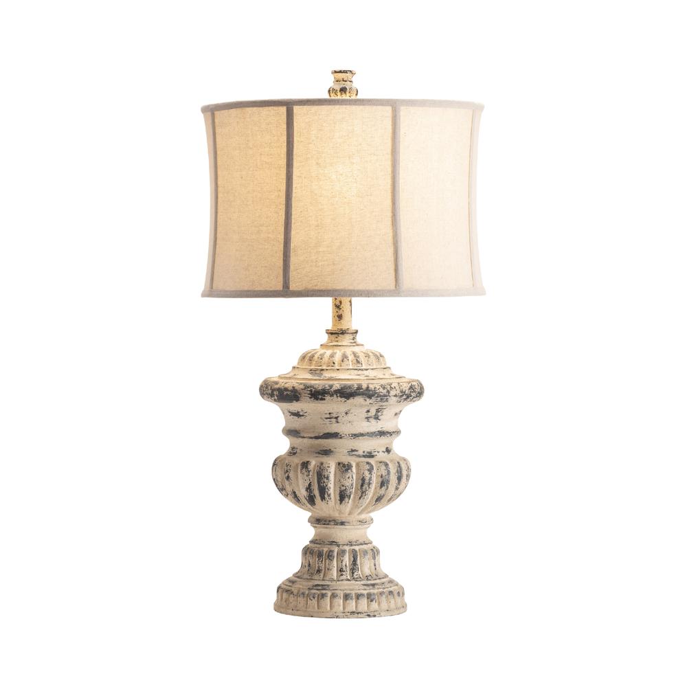 Crestview Collection Riley Table Lamp White Resin Body with Traditional Design