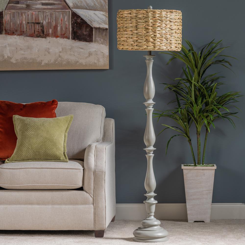 Crestview Collection Evolution Necar 63'' Resin Floor Lamp in Gray