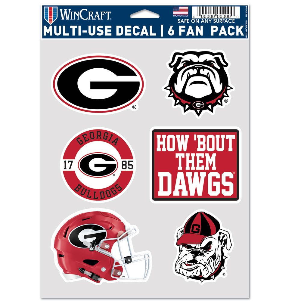 Georgia Bulldogs Decal Multi Use Fan 6 Pack - WinCraft