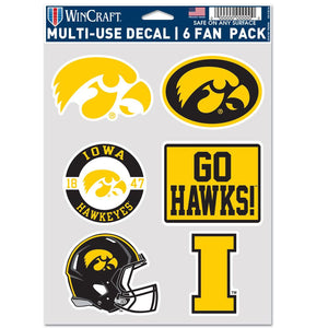 Iowa Hawkeyes Decal Multi Use Fan 6 Pack - WinCraft