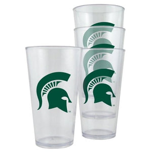 Michigan State Spartans Glass 16oz Pint Plastic 4 Pack -