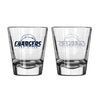 San Diego Chargers Shot Glass Satin Etch Style 2 Pack - BOELTER