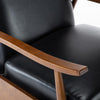Solaris Wood Arm Push Back Recliner - Black - Comfort Pointe