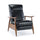 Solaris Wood Arm Push Back Recliner - Black - Comfort Pointe