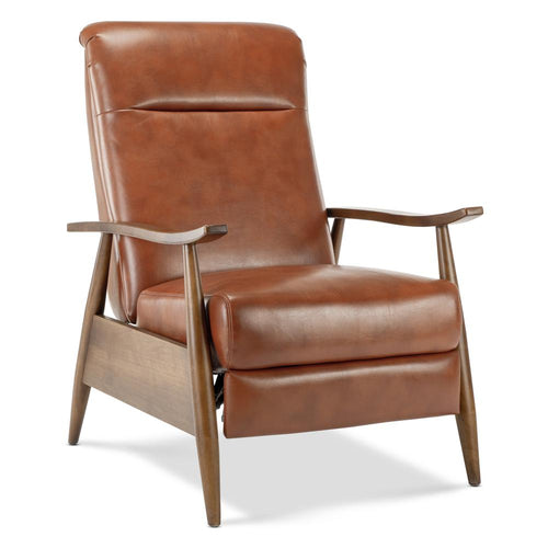 Solaris Wood Arm Push Back Recliner - Caramel - Comfort Pointe